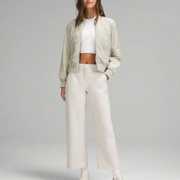 Women's Reversible Insulated Bomber Jacket In Raw/Linen/Bone - Picture 3 of 11